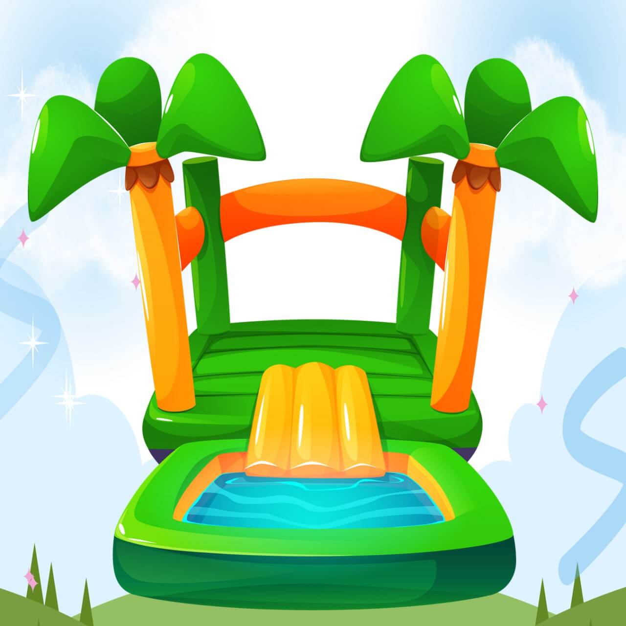 نطاطيات مع بركة - New Marina