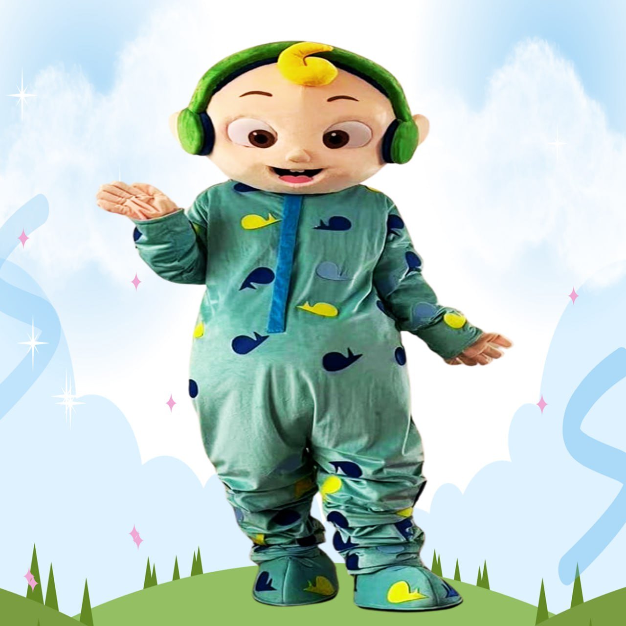 شخصية كوكوميلون مرحة للأطفال متاحة للتأجير في قطر لإحياء أعياد الميلاد والحفلات من نيو مارينا