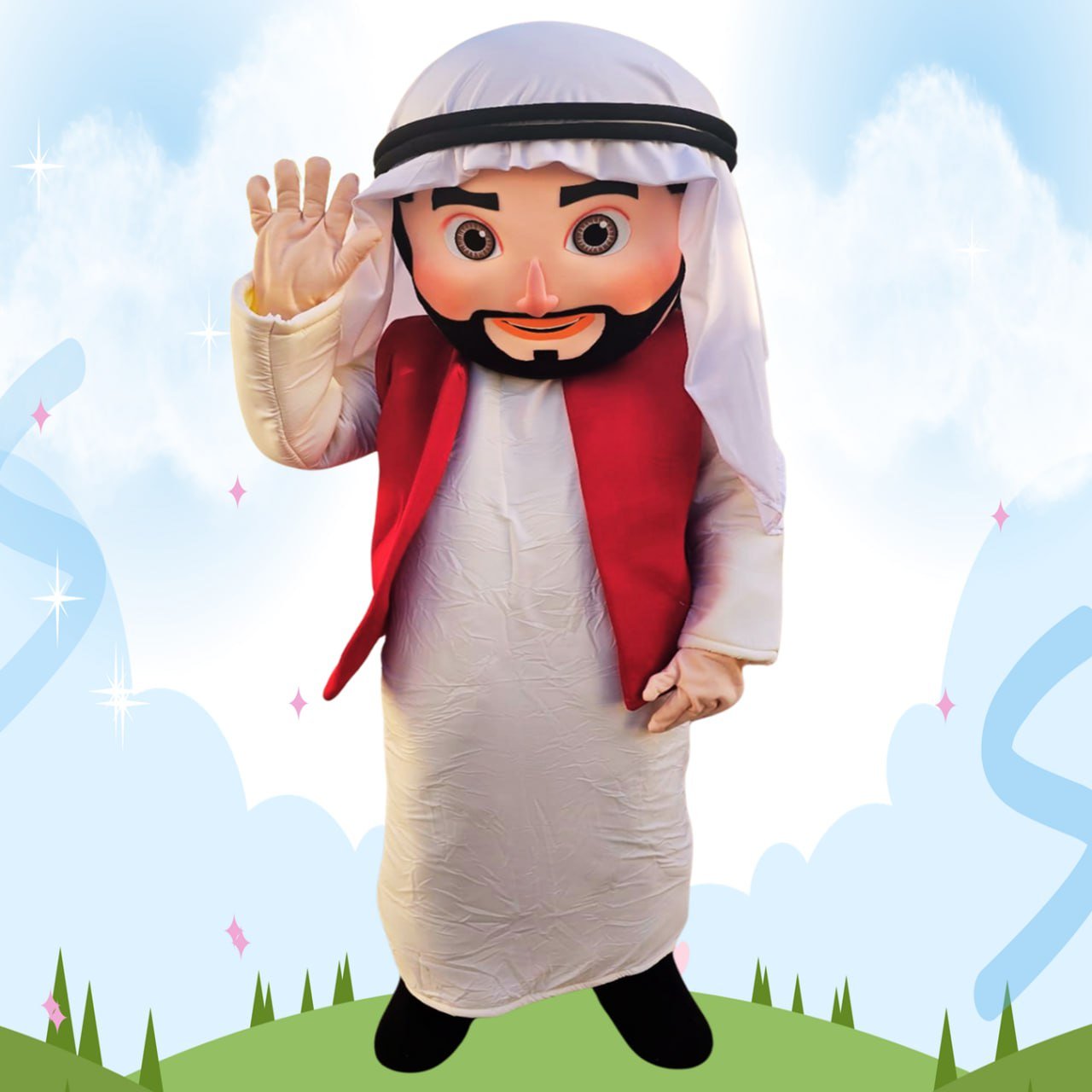 شخصية تراثية قطرية بالزي التقليدي للاحتفالات والفعاليات الوطنية من نيو مارينا