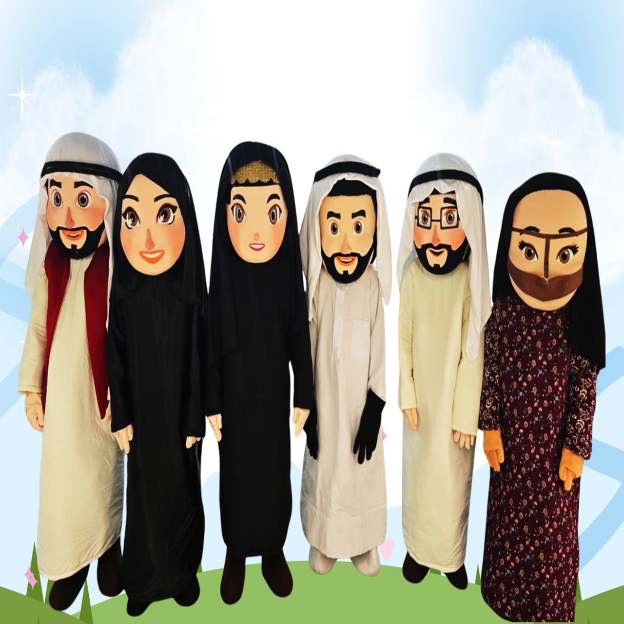 شخصيات تراثية قطرية وخليجية بالزي التقليدي للمناسبات الوطنية من نيو مارينا